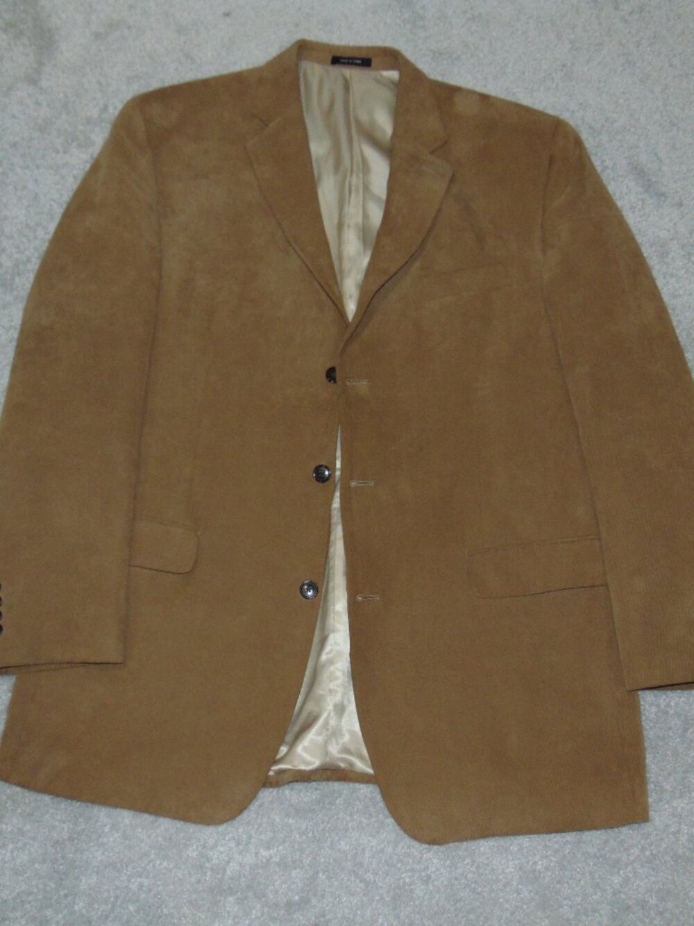 Calvin Klein Sport Coat Men Blazer Size 44 L Brown Solid Polyester